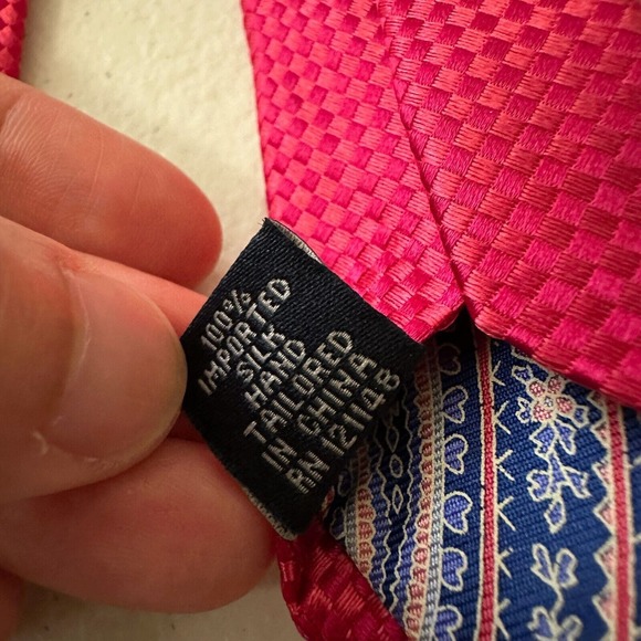 NWT TED BAKER LONDON Pinkish Red Gingham Check Tie Contrast Lining - Picture 6 of 8